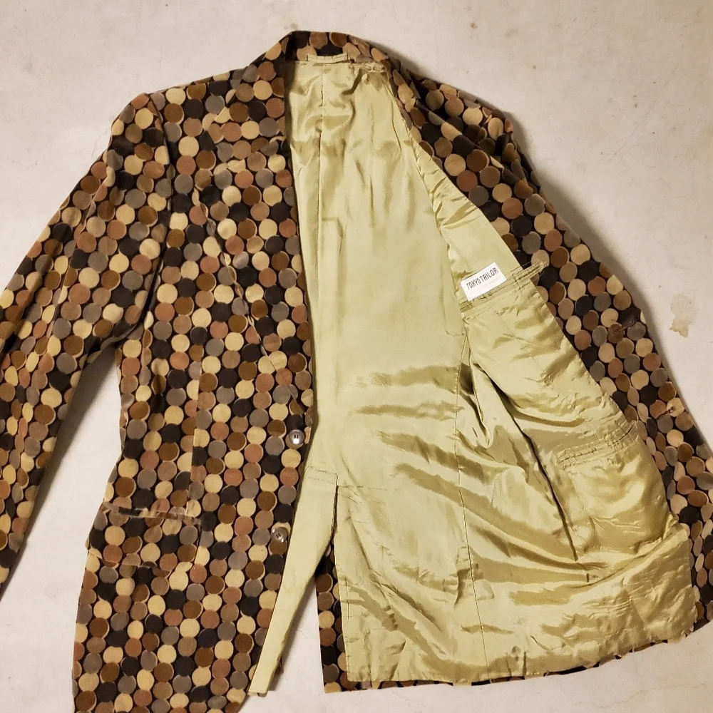BESPOKE Velvet Blazer Tokyo Tailor Bangkok Polka Dot Mod 70s Retro Suit Jacket